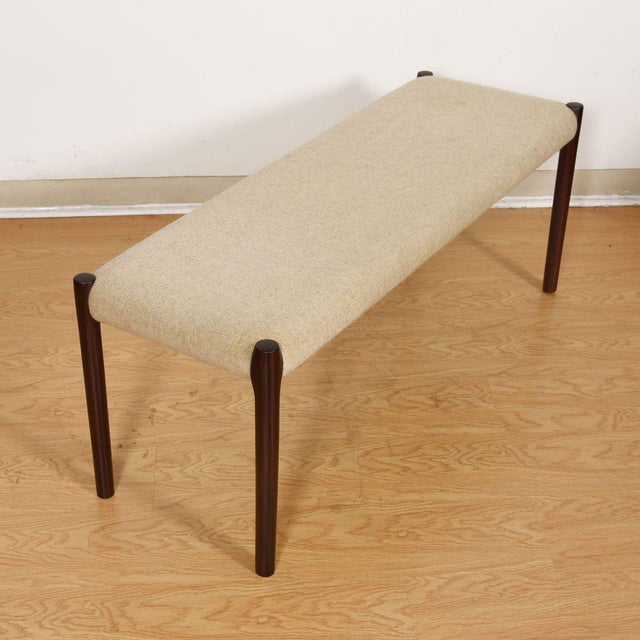 Danish Modern Rosewood Upholstered Bench by Niels Møller Chairish