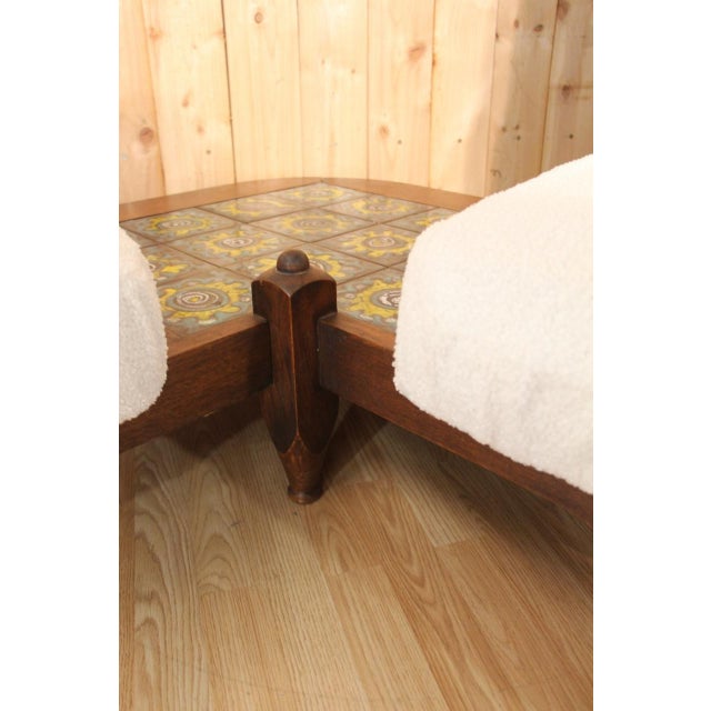 Corner Sofa attributed to Guillerme and Chambron, 1960 For Sale - Image 9 of 13