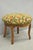 Wood Vintage French Country Provincial Style Walnut Round Seat Vanity Bench Stool For Sale - Image 7 of 13