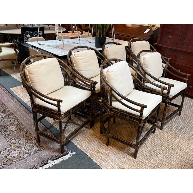 Brighton Pavilion Bamboo Dining Chairs, Vintage Set of Eight For Sale - Image 15 of 17