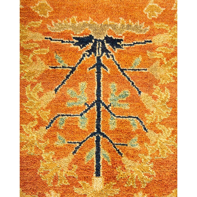 Traditional Eclectic, One-of-a-Kind Hand-Knotted Area Rug - Orange, 9' 1" x 12' 5" For Sale - Image 3 of 8