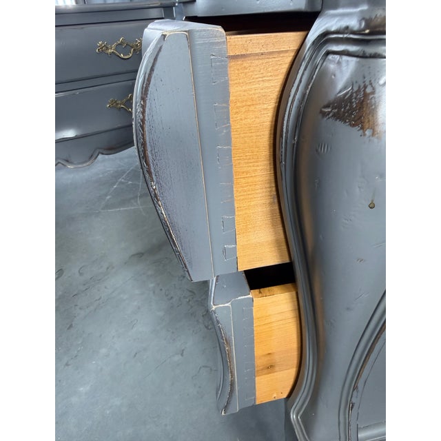 Vintage Pair Bombay Chests Gray Distressed For Sale - Image 11 of 11
