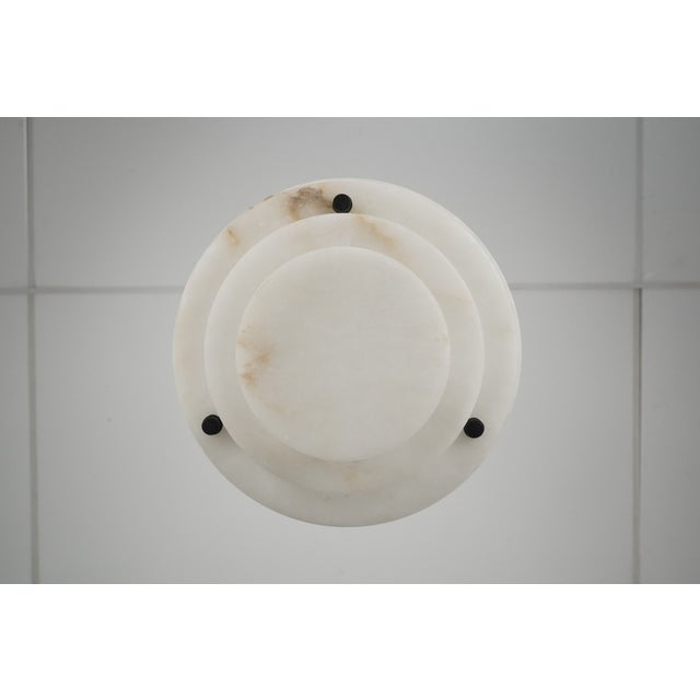 Art Deco Alabaster Small Step Deco Pendant Light For Sale - Image 3 of 9