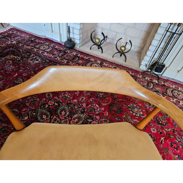 Mid-Century Modern Vintage MCM Beautiful European Sculpted Wood Side Chair, All Original. For Sale - Image 3 of 4