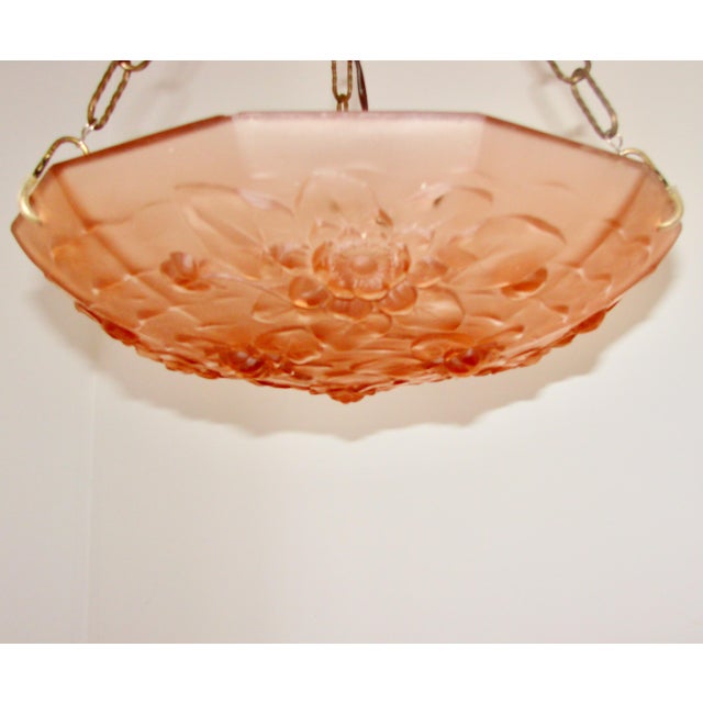 Metal Art Deco Pendant Lamp from Ampla, France, 1930s For Sale - Image 7 of 13