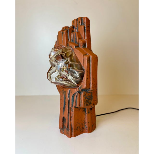 Glass Brutalist Table Lamp, 1960 For Sale - Image 7 of 18