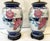 Vintage Ceramic Vase Lamps With Elegant Floral Design on Wood Plinths- A Pair For Sale - Image 4 of 12