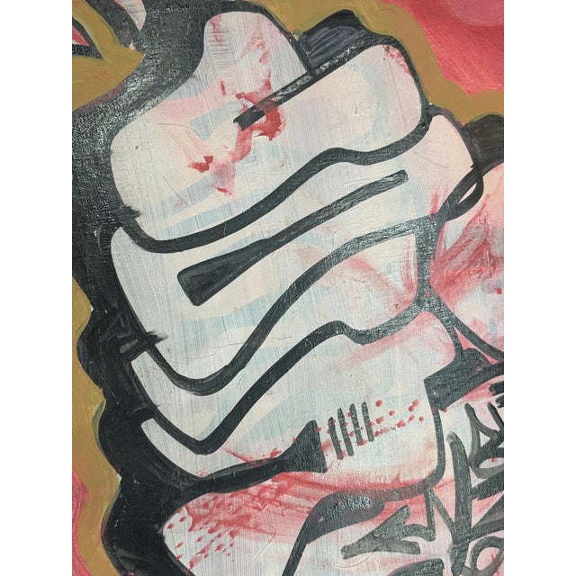 Mid 20th Century Graffiti-Style Canvas Painting For Sale - Image 4 of 4