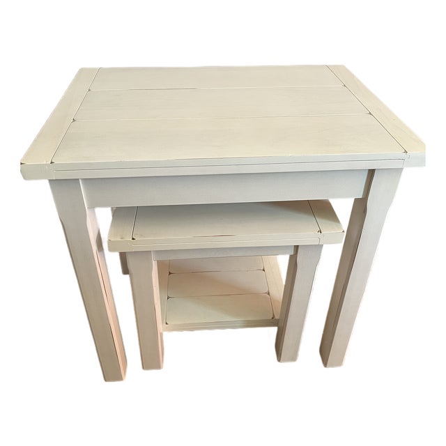 Pottery Barn Wood Nesting Tables For Sale