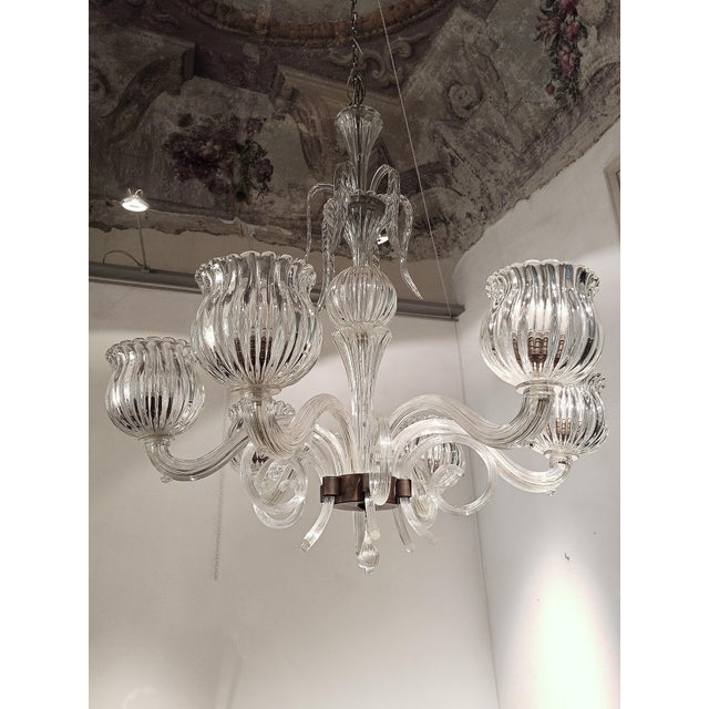 Murano Glass 6-Light Chandelier, 1940s For Sale - Image 17 of 17