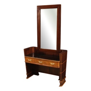 Italian Wood Cheval Mirror, 1970s For Sale