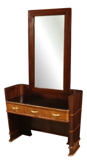 Italian Wood Cheval Mirror, 1970s