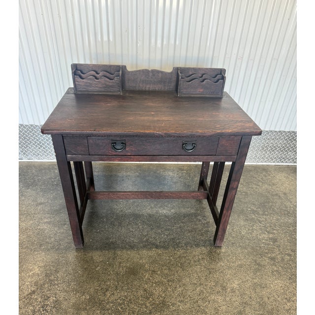 Arts & Crafts Antique Art & Crafts Postcard Writing Desk Unmarked For Sale - Image 3 of 12
