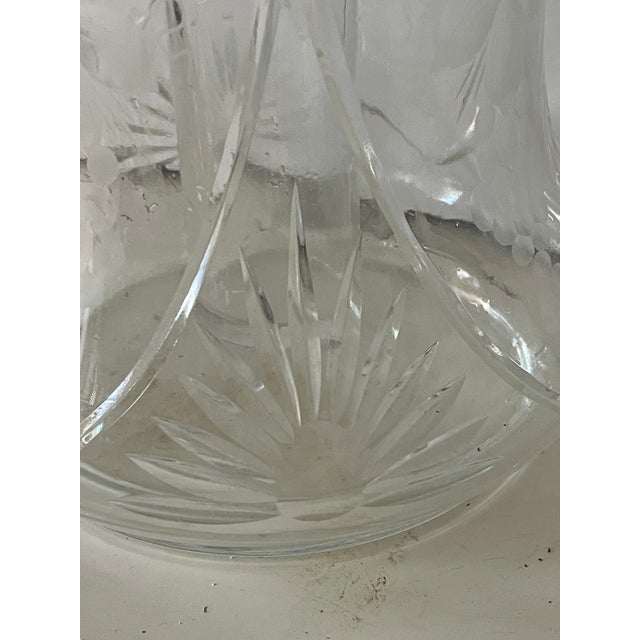 20 Th C Gorgeous Crystal Cut Silverplate Water Jug For Sale In Miami - Image 6 of 6