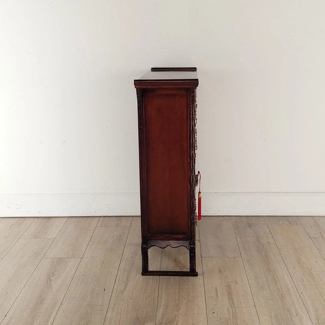 Late 19th Century 19th Century Chinese Medicine Cabinet in Elm For Sale - Image 5 of 12