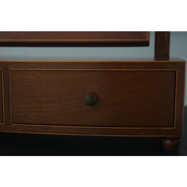 1960s Biggs Inlaid Mahogany 2 Drawer Dresser Shaving Mirror For Sale - Image 15 of 16
