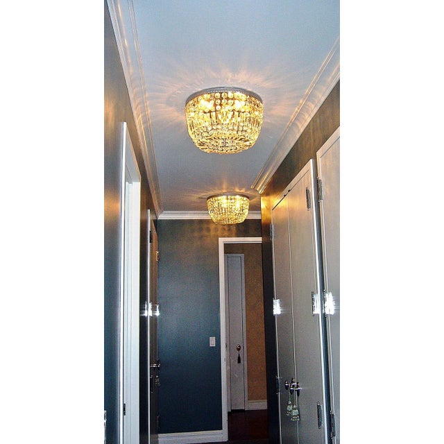 Metal 1990s Beehive Crystal Ceiling Chandelier For Sale - Image 7 of 8