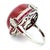 Ruby Red Vintage Platinum Cabochon Ruby, Ruby and Diamond Statement Ring, Size 6.5 For Sale - Image 8 of 15