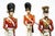 A set of five antique soldiers in polychrome Capodimonte porcelain, depicting British soldiers from the 20th century....