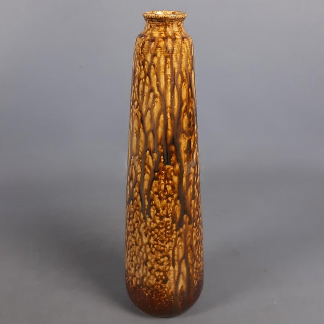 Vintage Brown Drip Glaze Majolica Ceramic Vase, 1970s For Sale - Image 11 of 11