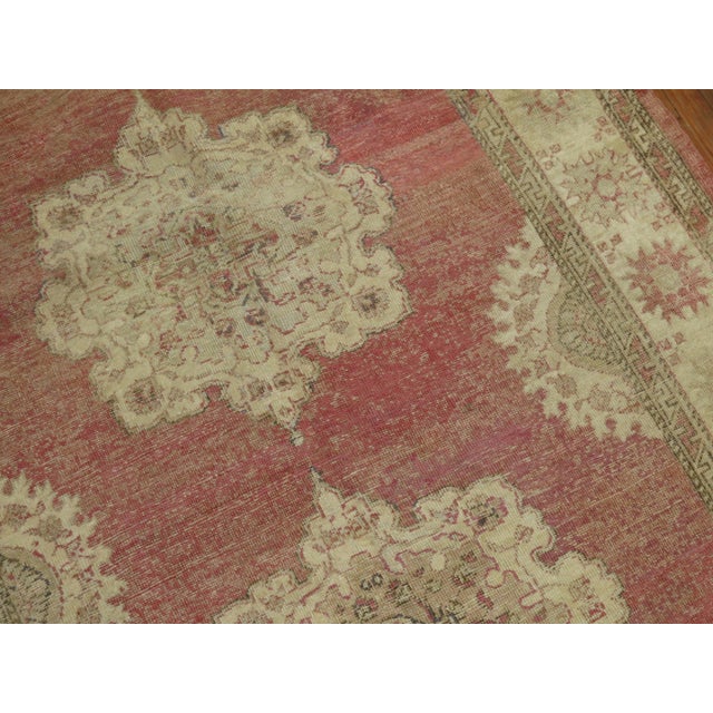 A mid-20th century Turkish Oushak gallery size worn Runner Measures: 5' x 13'1''.