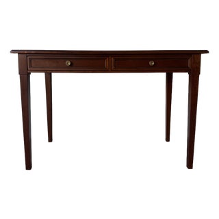 French Grange Louis XVI–Style Solid Wood Writing Desk With Two Drawers For Sale