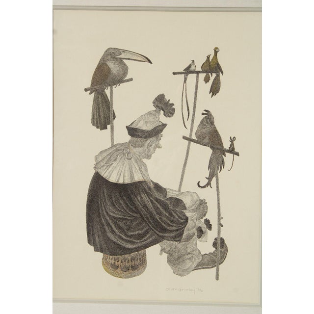 Oliver Grimley Pen and Ink Drawing, Harlequin and Friends For Sale - Image 9 of 12