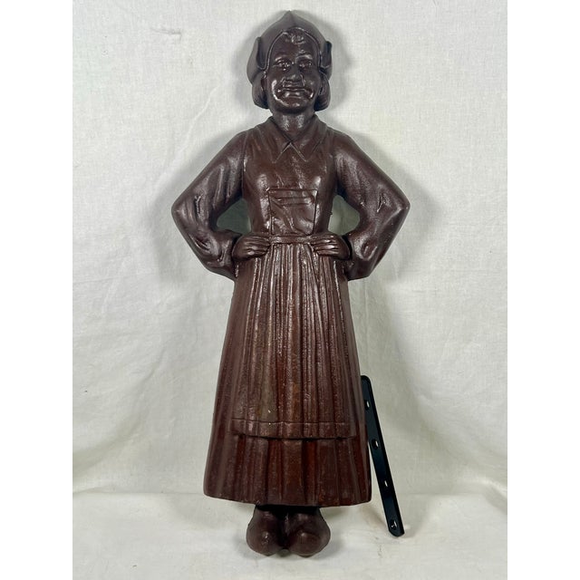 Early 20th Century Antique Early 20th Century Sheffield Cast Iron Dutch Boy & Girl Statues - A Pair For Sale - Image 5 of 7