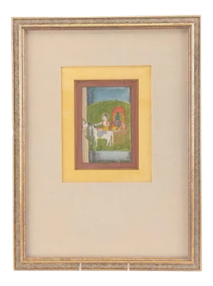 Krishna in Chariot Miniature Indian Painting