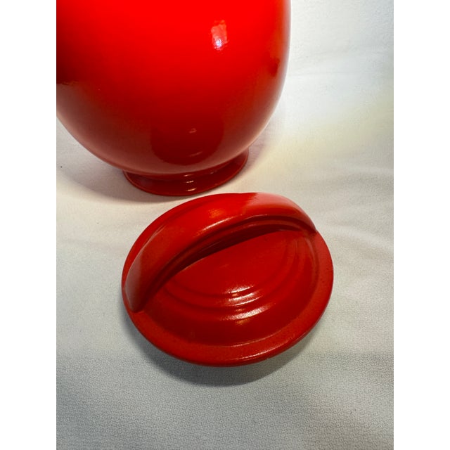 Art Deco 1930’s Hall China Company Five Band Cookie Jar For Sale - Image 3 of 9