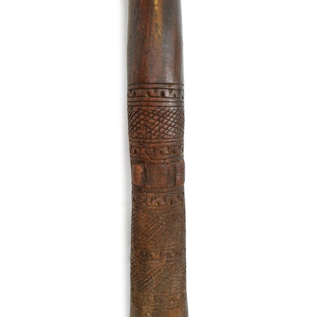 Tribal Large Vintage Tuareg Rustic Wood Pestle Stick For Sale - Image 3 of 3