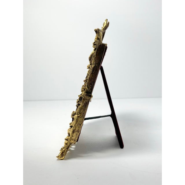 1960s Matson Ormolu Bird Dogwood Flower Gold Tone Rectangle Picture Frame For Sale In Dallas - Image 6 of 10