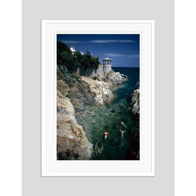Modern Swimming in Spain 1970 by Slim Aarons Framed C-Print For Sale - Image 3 of 3