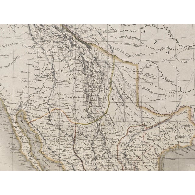 White Antique 1825 Brué Map of Mexico & California — Framed French Engraving, 27.5" × 21.5" For Sale - Image 8 of 17