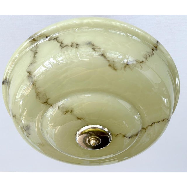 Art Deco Pendant Light in Amber Marble Glass, 1930s For Sale - Image 13 of 18