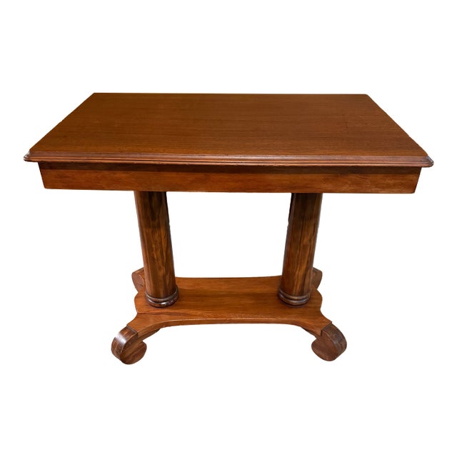 Antique 19th Century American Empire Walnut Library Table (36") For Sale