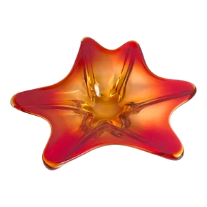 Art Glass Freeform Starburst Bowl Murano Sommerso Amberina Red Orange Yellow