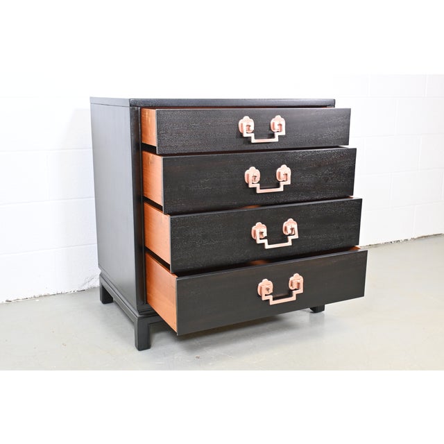 Black Mid-Century Modern Landstrom Ebonized Mahogany Bachelor Chest For Sale - Image 8 of 11