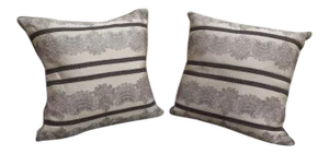Tan Silk Designer Pillows - A Pair
