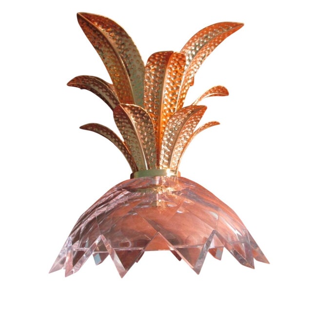 Transparent Mario Luca Giusti Ananas Melissa Pineapple Gold Plated Leaves Synthetic Crystal Acrylic Retired For Sale - Image 8 of 10
