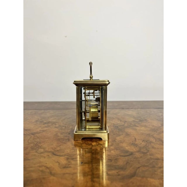 Antique Victorian Brass Carriage Clock, 1890s For Sale - Image 3 of 7