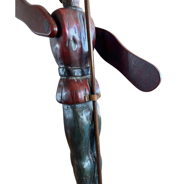 Wood 1910 English Folk Art Whirligig Carved Wooden Lamp For Sale - Image 7 of 9