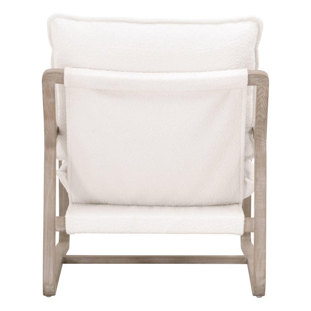 Performance White Boucle Sling Hamlin Club Chair by Essentials for Living For Sale - Image 9 of 11