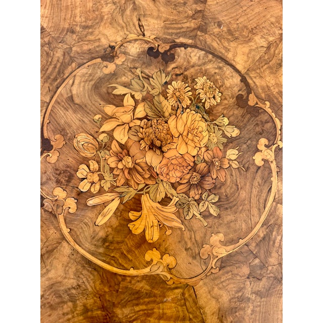 Mid 19th Century Outstanding Quality Antique Victorian Burr Walnut Marquetry Inlaid Dining Table For Sale - Image 5 of 12