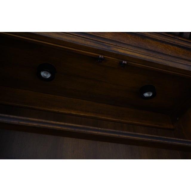 Italian 4 Door Large Walnut Library Bookcase For Sale - Image 4 of 17