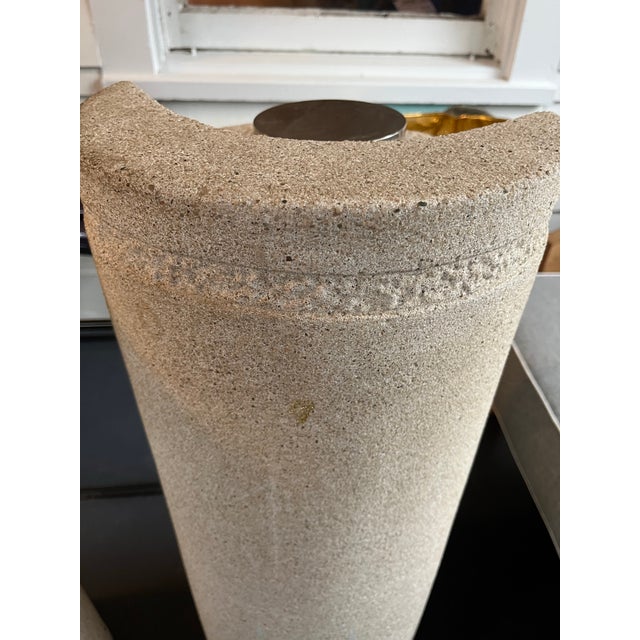 Karl Springer Sandstone Glass Console Table For Sale - Image 11 of 12