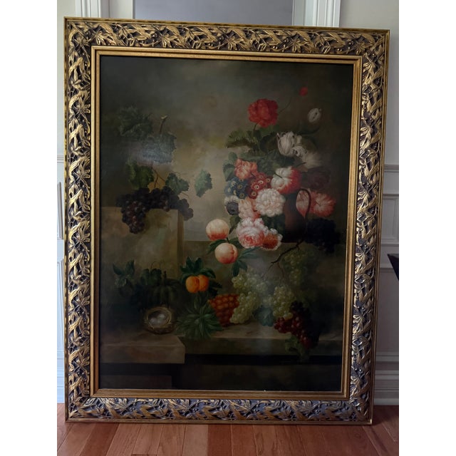 Vintage Joseph C Dilon Abstract Large Scale Contemporary Traditional Painting Oil on Canvas Fruits and Flowers For Sale In Detroit - Image 6 of 10