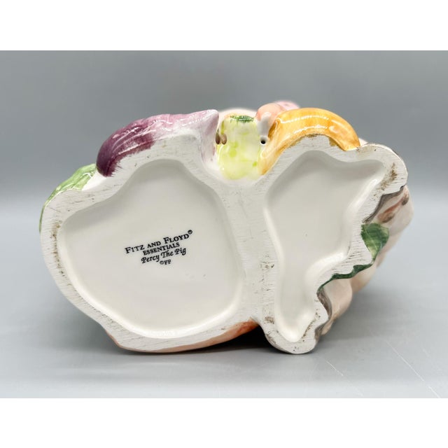 Pink Fitz and Floyd “Percy the Pig” Ceramic Utensil Holder – Early 2000s Whimsical Kitchen Decor For Sale - Image 8 of 11
