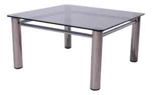 Chromed Metal and Smoked Glass Coffee Table, 1970s