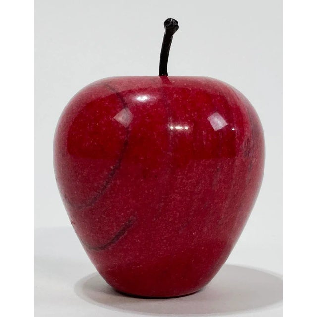 Figurative Red Marble Apple Paper Weight For Sale - Image 3 of 6